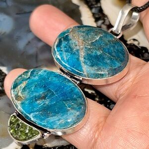 Blue Apatite Pendant 2 7/8”